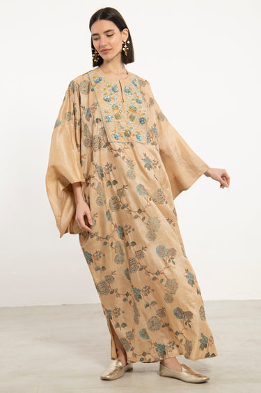 Kawthar Silk Embroidered Blue Gown