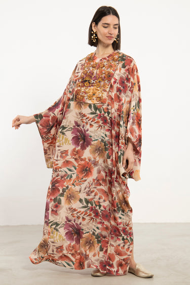 Kawthar Silk Embroidered Floral Gown