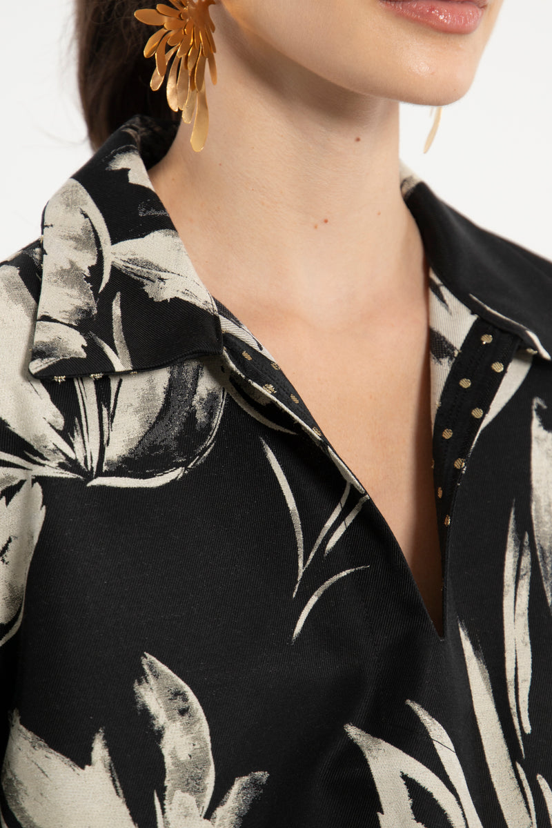 Mayssoun Cotton Black & Ivory Dress