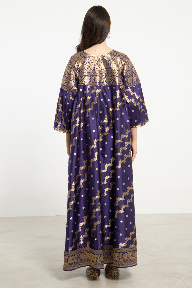 One-Of-a-Kind Rania Handwoven Silk Purple Dress