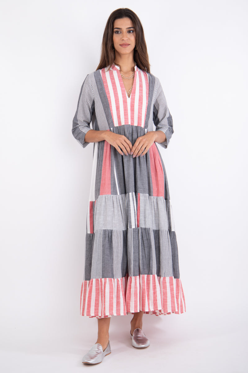 Lila Cotton Striped Dress