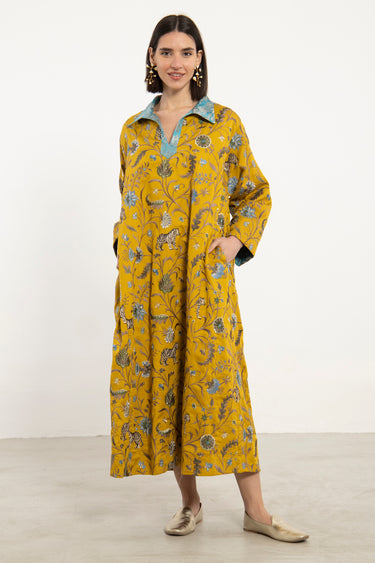 Mayssoun Cotton Mustard Dress