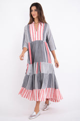 Lila Cotton Striped Dress
