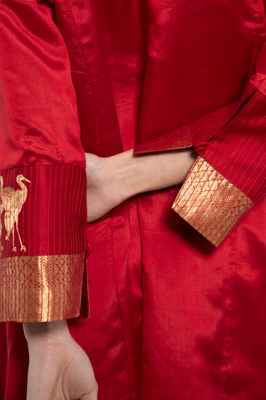 Soula Silk Red & Gold Dress