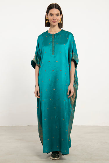 Fadia Silk Aqua Dress