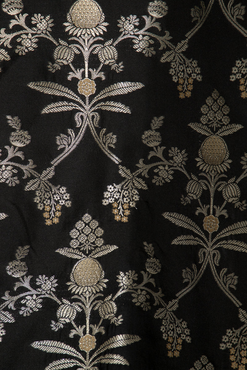 One-Of-a-Kind Rania Silk Black and Silver Dress