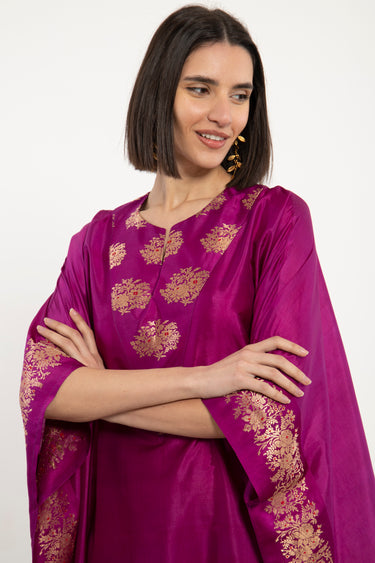 One-Of-a-Kind Tamara Silk Fuchsia Kaftan