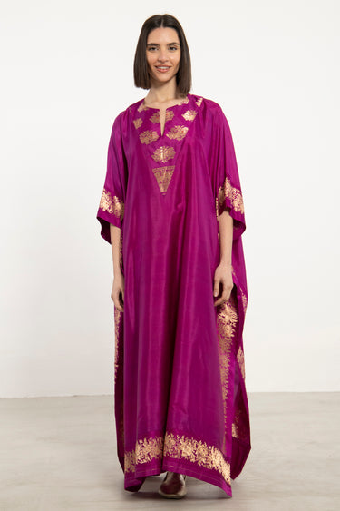 One-Of-a-Kind Tamara Silk Fuchsia Kaftan