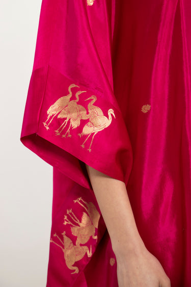 One-Of-a-Kind Tamara Silk Pink Kaftan