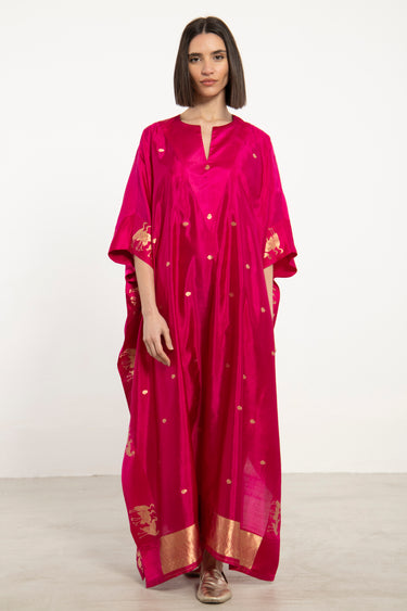 One-Of-a-Kind Tamara Silk Pink Kaftan
