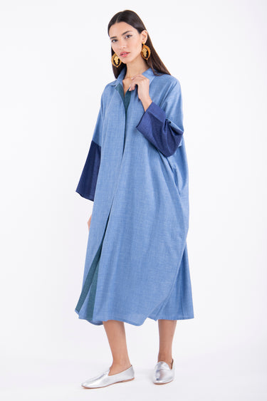 Edith Wool Blend Sky Blue Jellaba