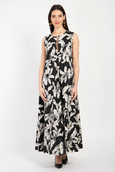 Rakia Cotton Leaves Canvas Dress