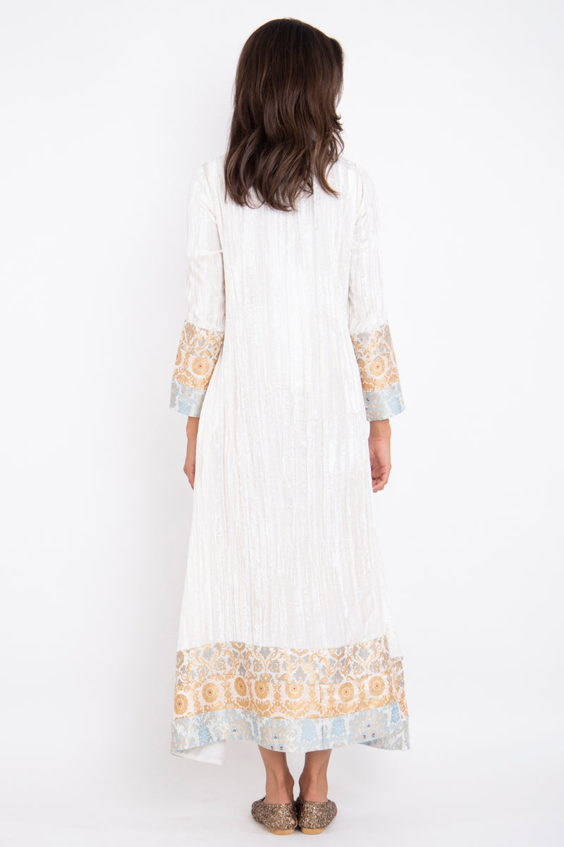 Nahar Velvet Crushed Ivory Dress