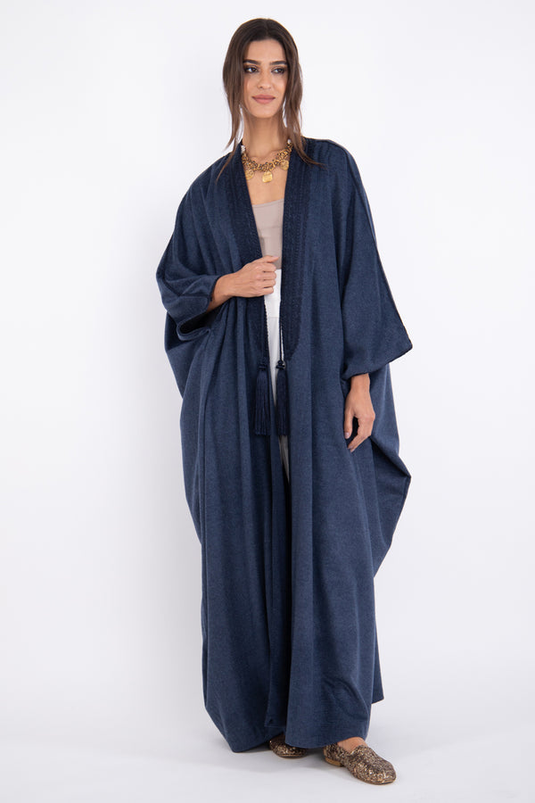 Loro Piana Zibeline Cashmere Navy Abaya