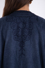 Loro Piana Cashmere Navy Embroidery Abaya