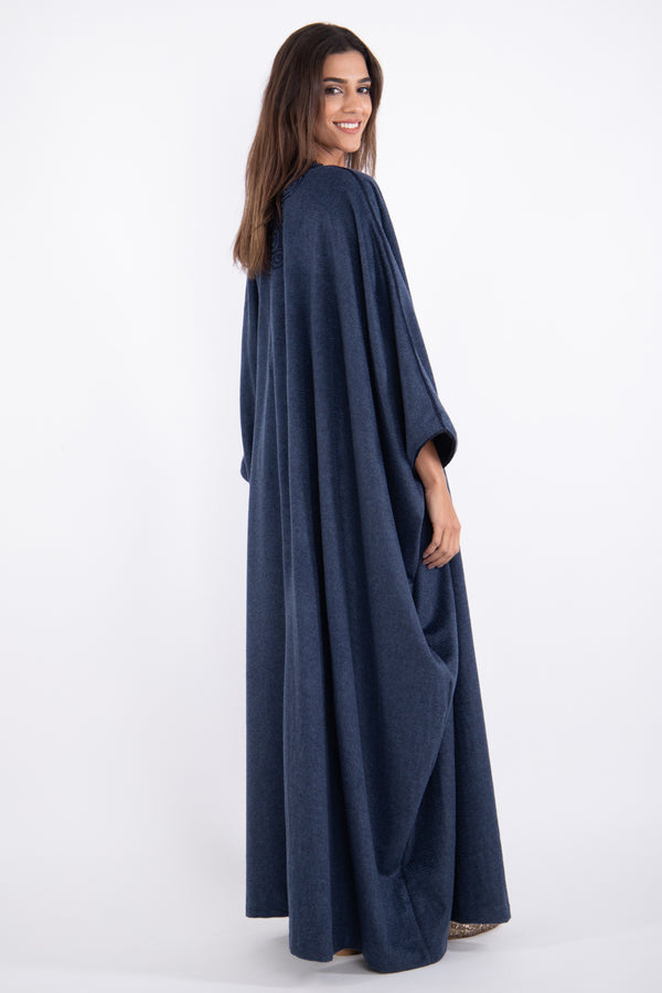 Loro Piana Zibeline Cashmere Navy Abaya