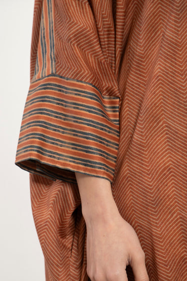 Hiba Cotton Satin Terracotta Dress