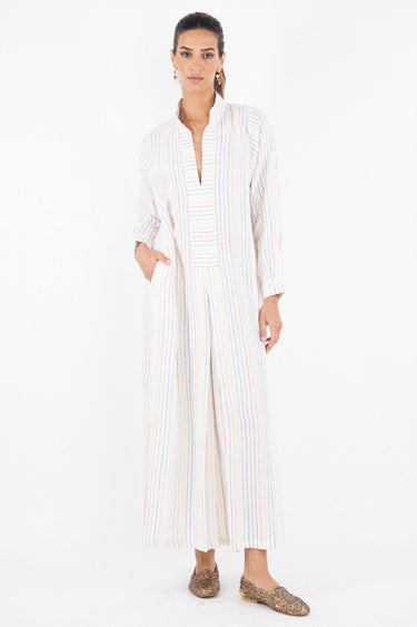 Safiya Linen Striped Multicolor Jellaba
