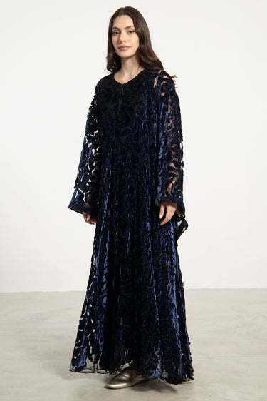 Samara Velvet Devoré Navy Dress