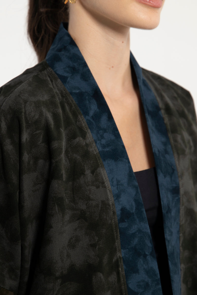 Sherif Cotton Corduroy Three Tones Abaya