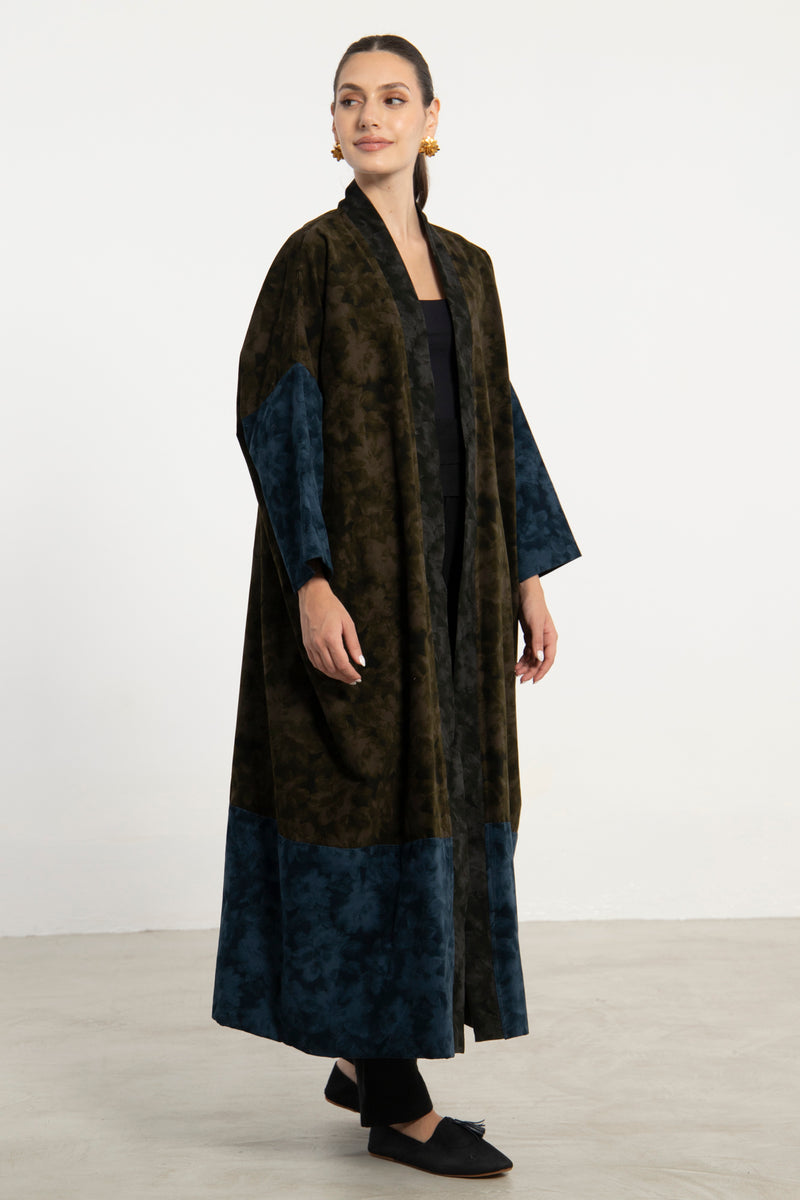 Sherif Cotton Corduroy Three Tones Abaya