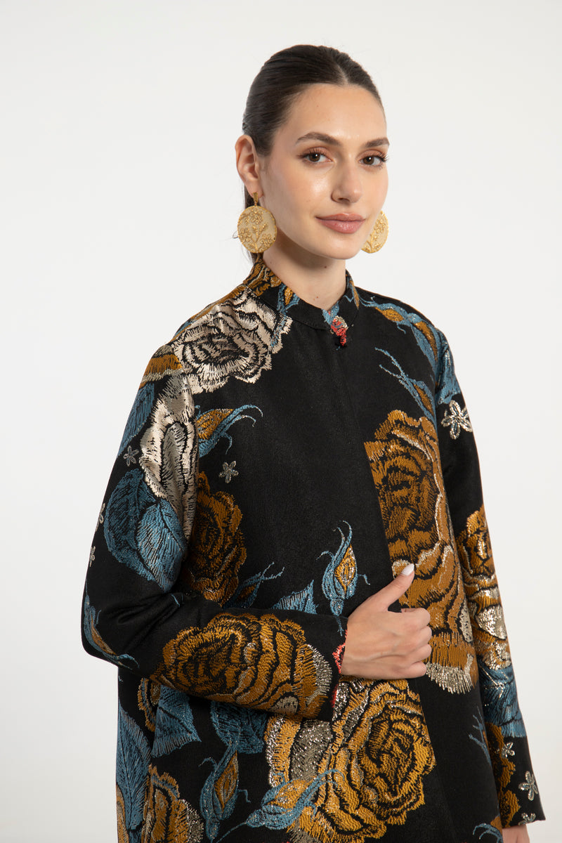 Dima Jacquard Floral Coat