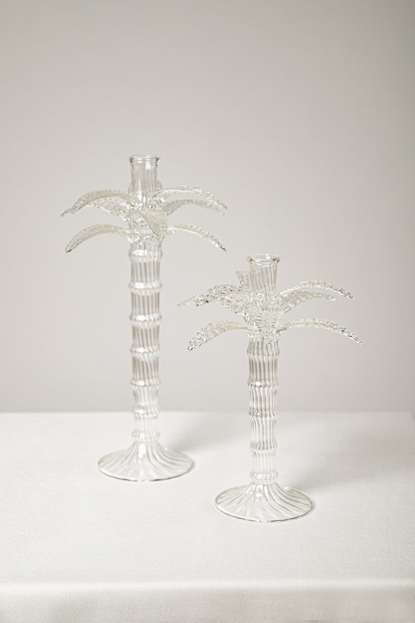 Palm Tree Candleholder Set of 2