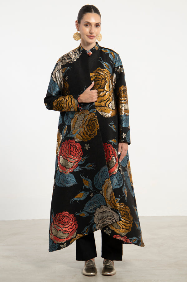 Dima Jacquard Floral Coat