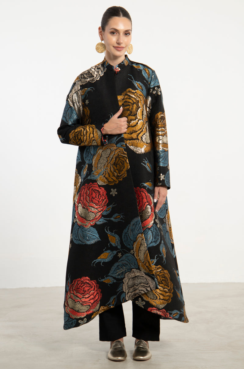 Dima Jacquard Floral Coat
