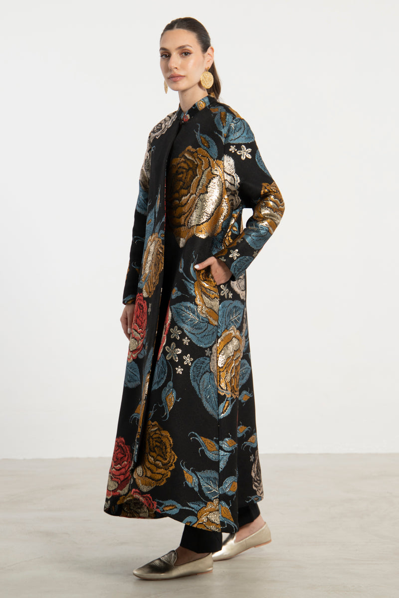 Dima Jacquard Floral Coat
