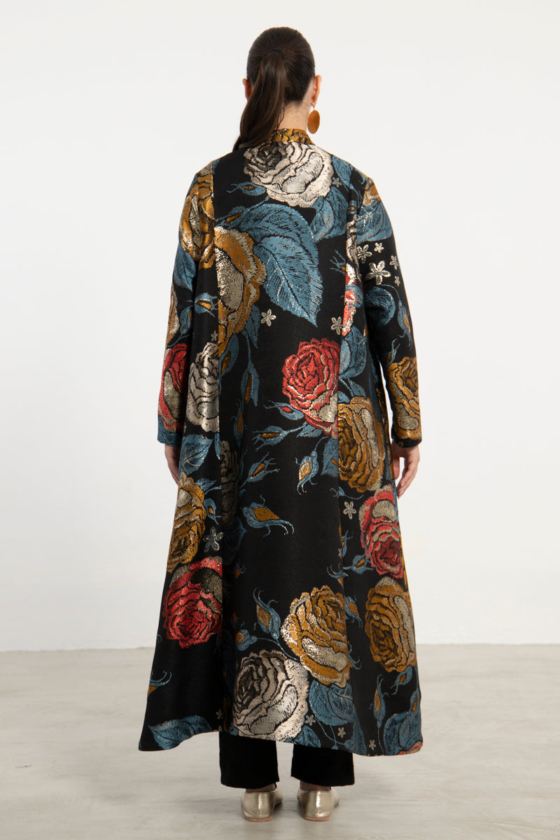 Dima Jacquard Floral Coat