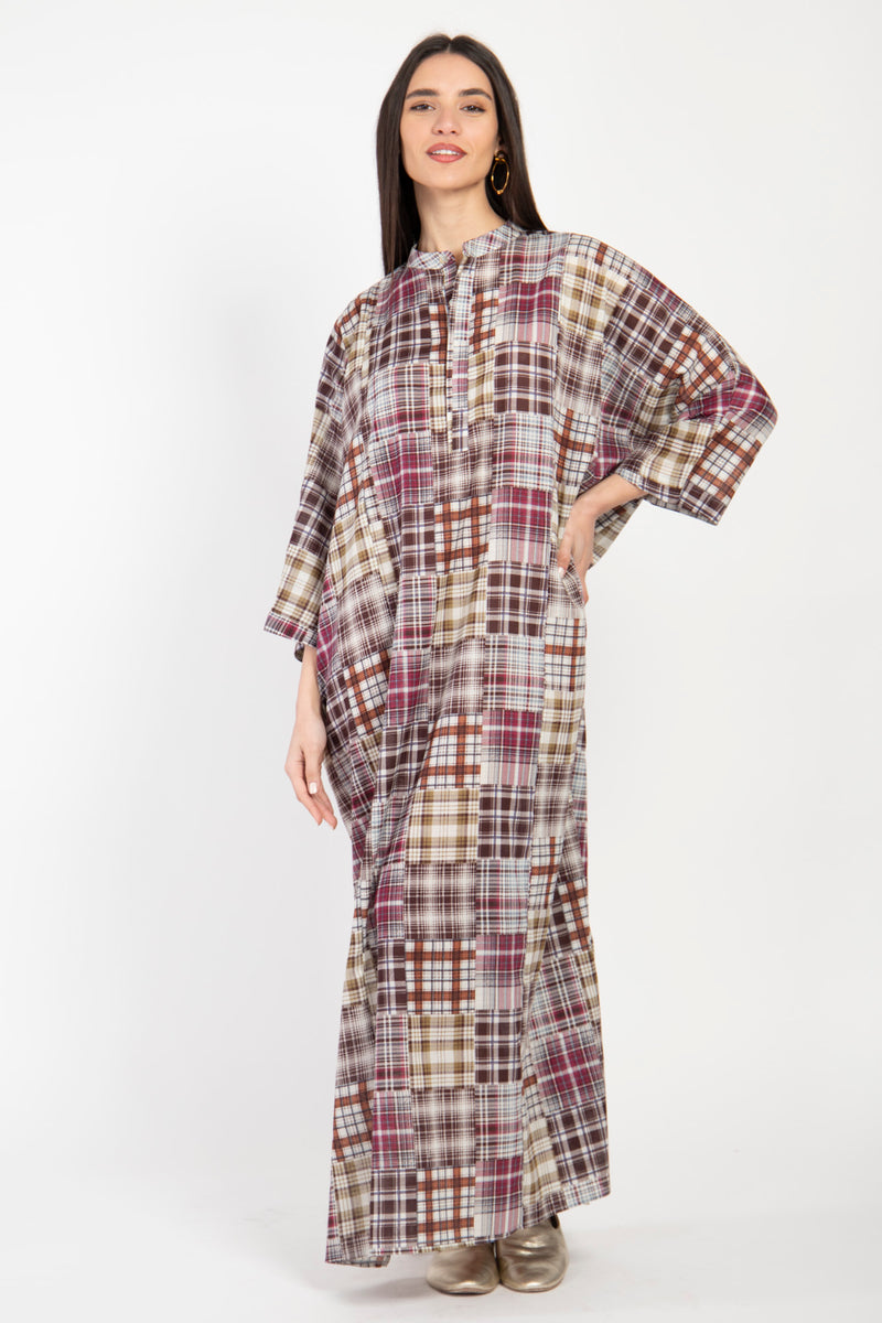 Frankie Cotton Plaid Jellaba