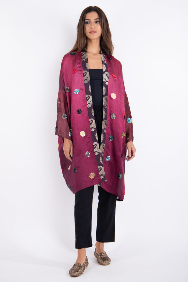 khalida Silk Embroidery Abaya
