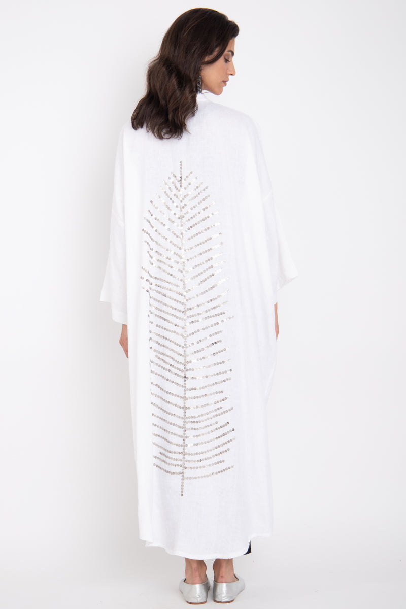 Yasma Linen Hand Embroidered Tree Abaya