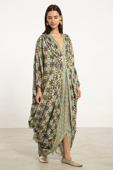 Farah Wool Silk Tareq Embroidered Gown