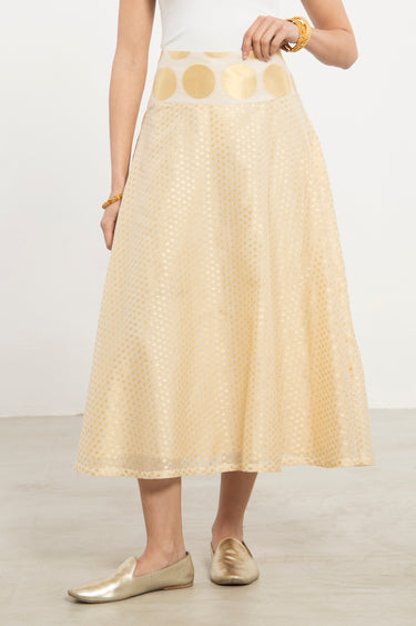 Amina Cotton Silk Gold Skirt