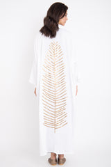 Yasma Linen Hand Embroidered Tree Abaya