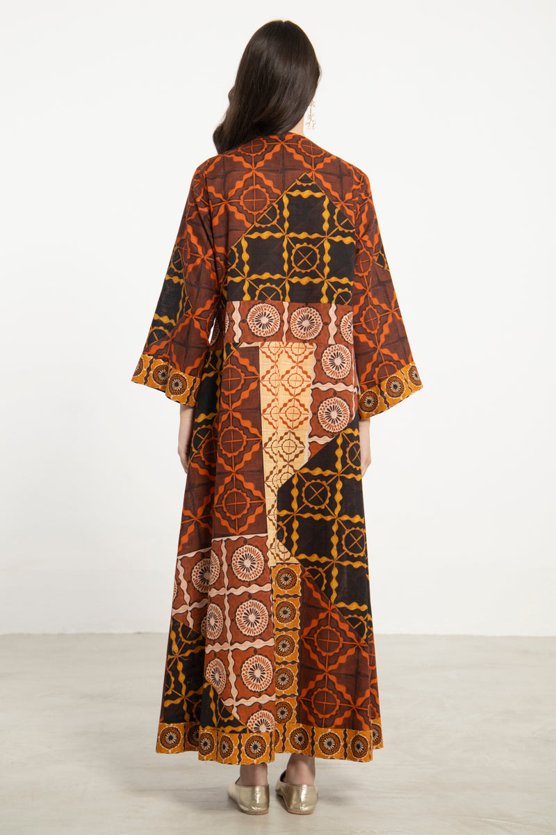 Joumana Cotton Patchwork Multicolor Dress