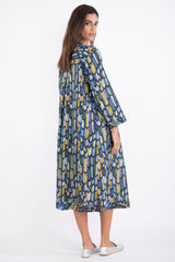 Daria Cotton Navy Printed Dress