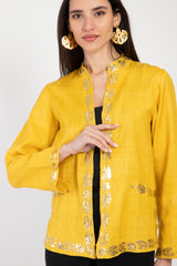 Salma Silk Yellow Tareq Jacket