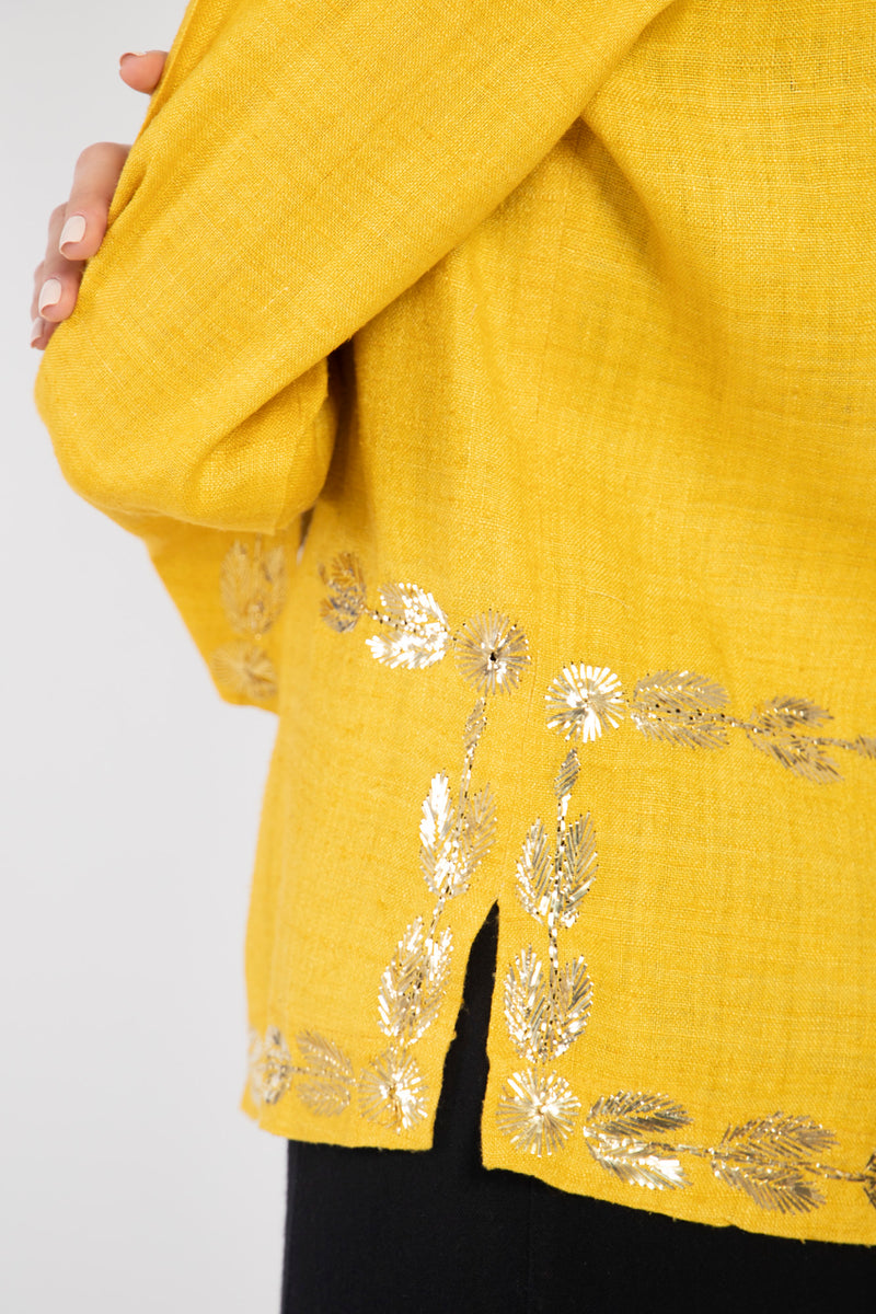 Salma Silk Yellow Tareq Jacket