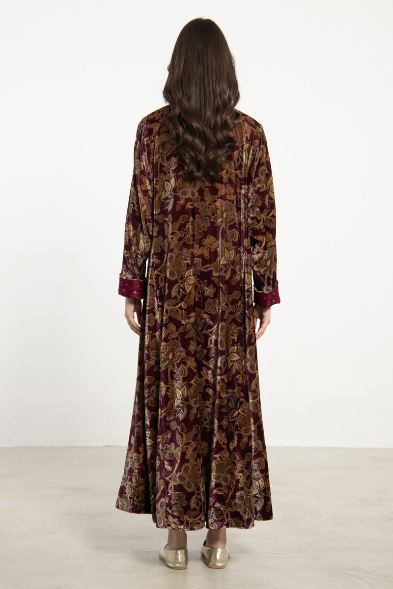 Malaki Silk Velvet Printed Dress
