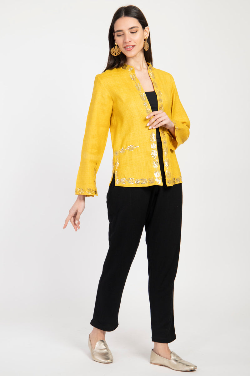 Salma Silk Yellow Tareq Jacket