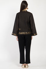 Salma Linen Tareq Black Jacket