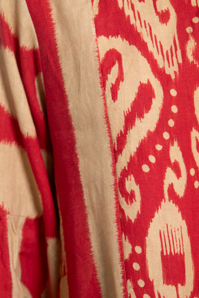 Katia Linen Red & Beige Dress