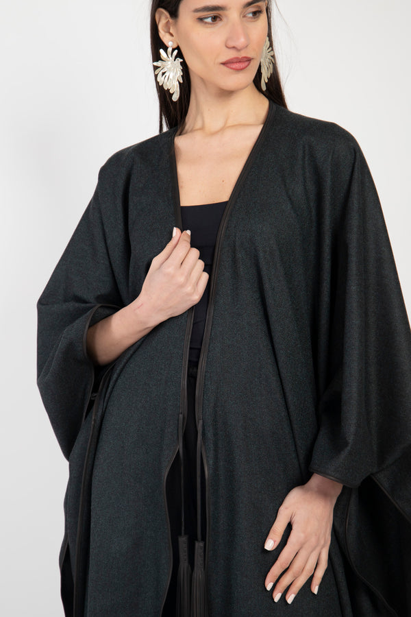 Wool & Cashmere Dark Forest Poncho