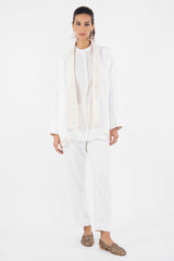 Janna Linen Brocade White With Gold Jacket