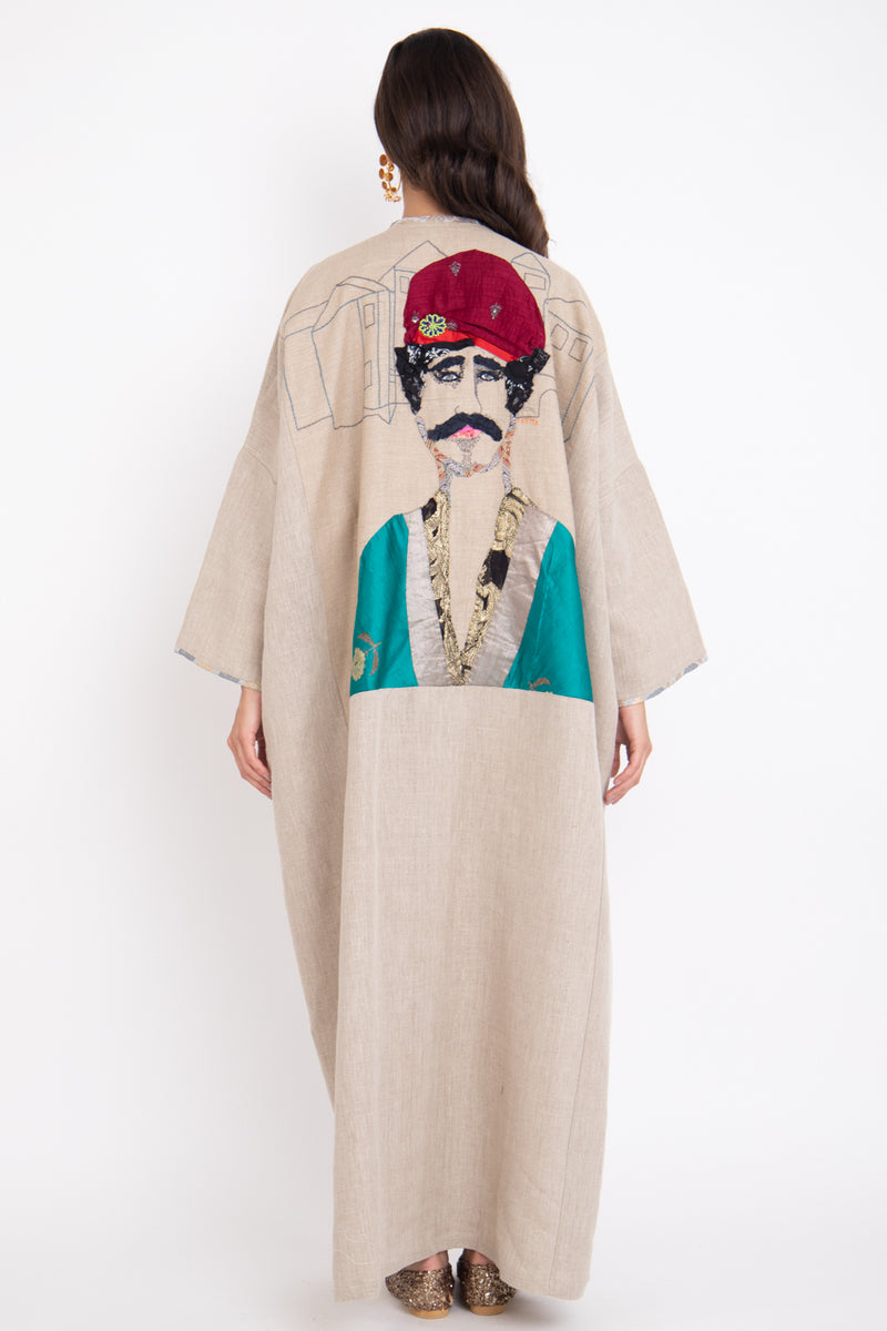 Fatima Linen Hand Embroidered Abaya