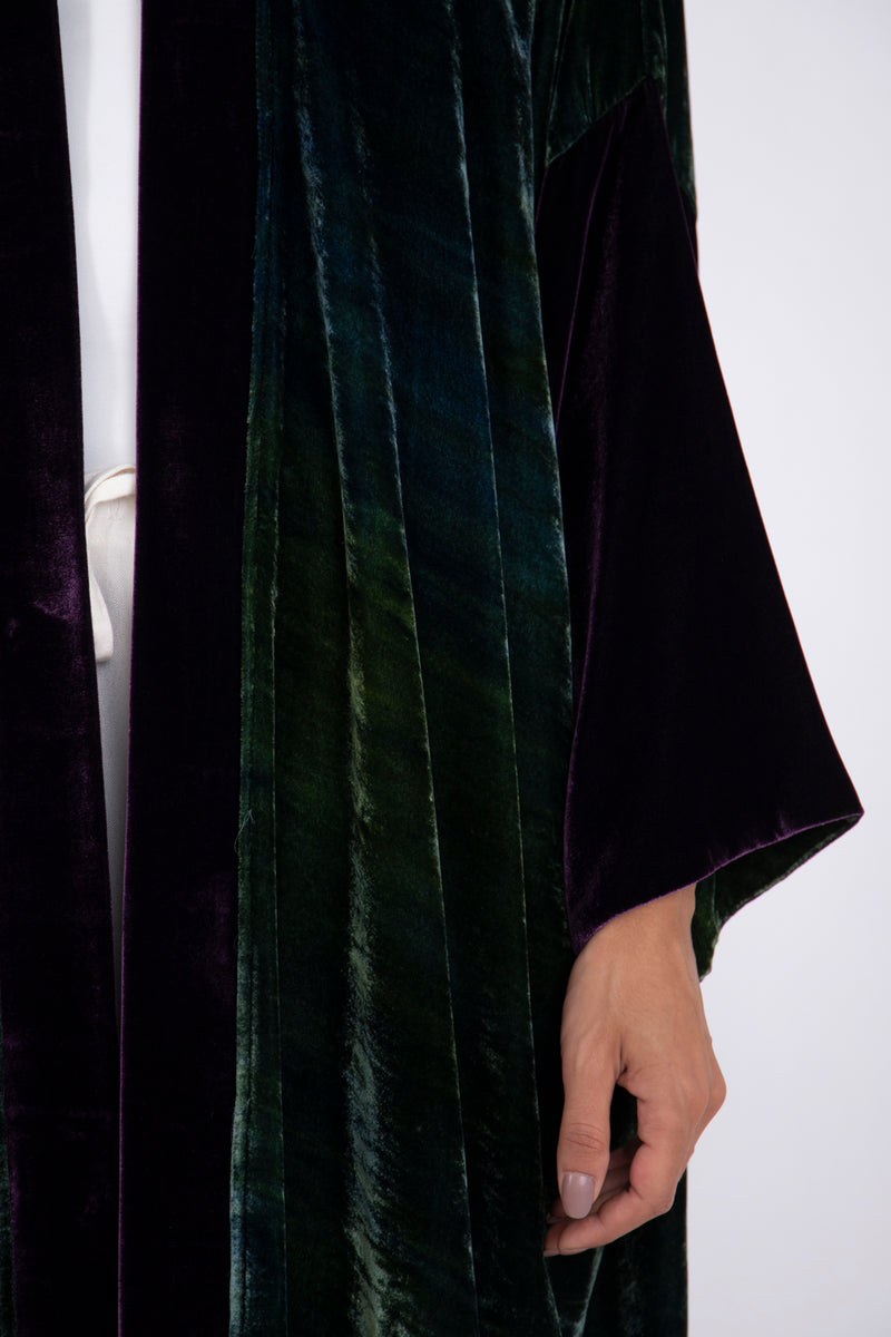 Sherif Velvet Green & Purple Abaya
