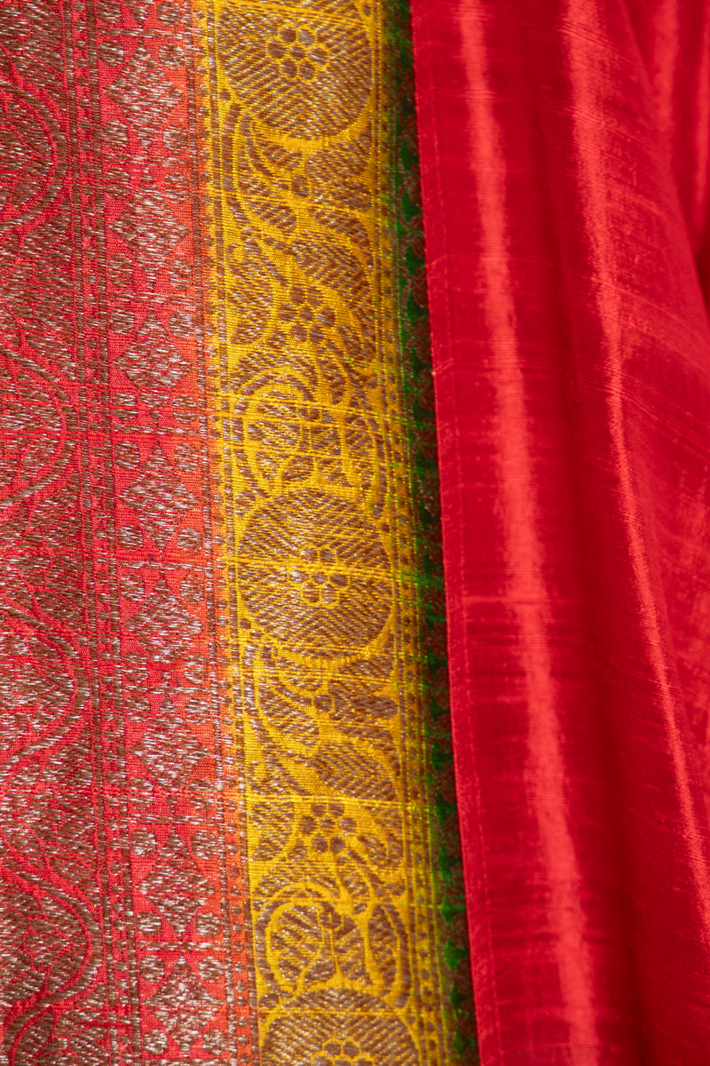 Yasma Raw Silk Multicolor Abaya